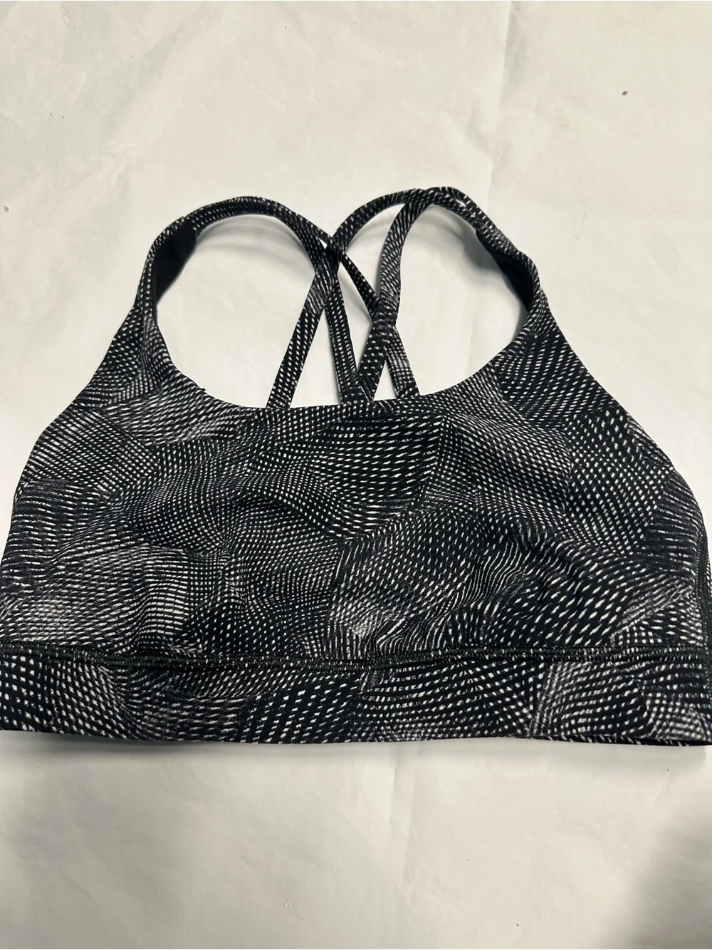 lululemon athletica Black & White Strappy Patterned Sports Bra